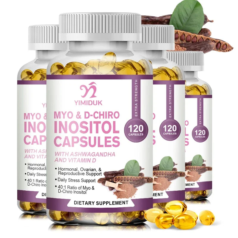 Myo-Inositol & D-Chiro Inositol Capsule with Folate Supports Ovarian Function Hormone Balance Fertility Supplement Beauty Health